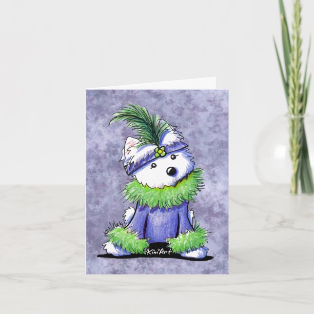 Mardi Gras Westie Terrier Kort (Framsida)