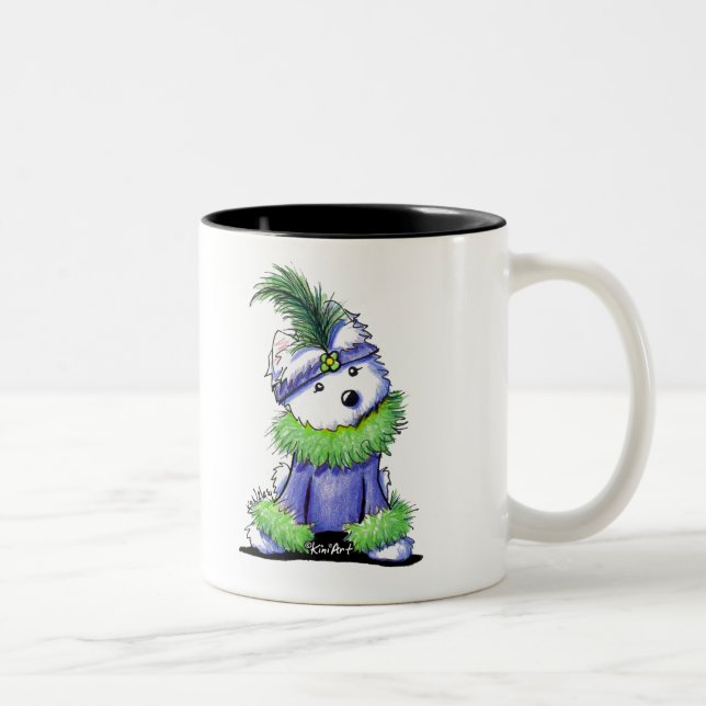 Mardi Gras Westie Två-Tonad Mugg (Höger)