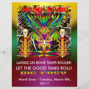 Mardi Gras Witch Doktor-Skull V-3-T Reklamblad