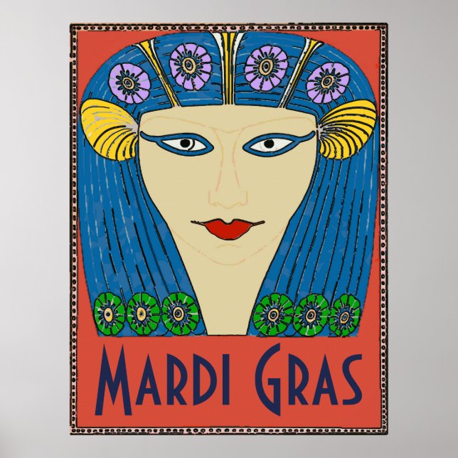 Mardi Gras Woman Ansikte Poster (Framsidan)