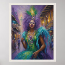 Mardi Gras Woman Headbit Costume Poster