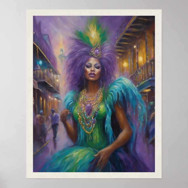 Mardi Gras Woman Headbit Costume Poster (Framsidan)