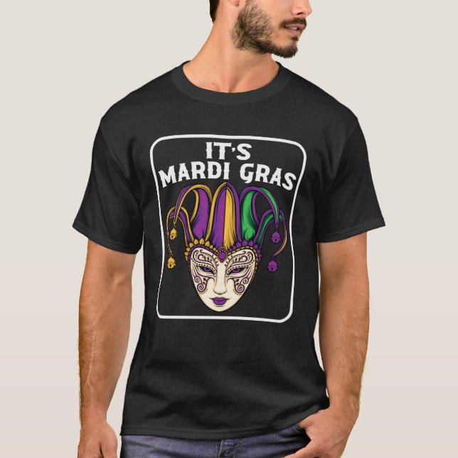 Mardi Gras Woman Jester Card Party New Orleans Fes T Shirt (Framsida)