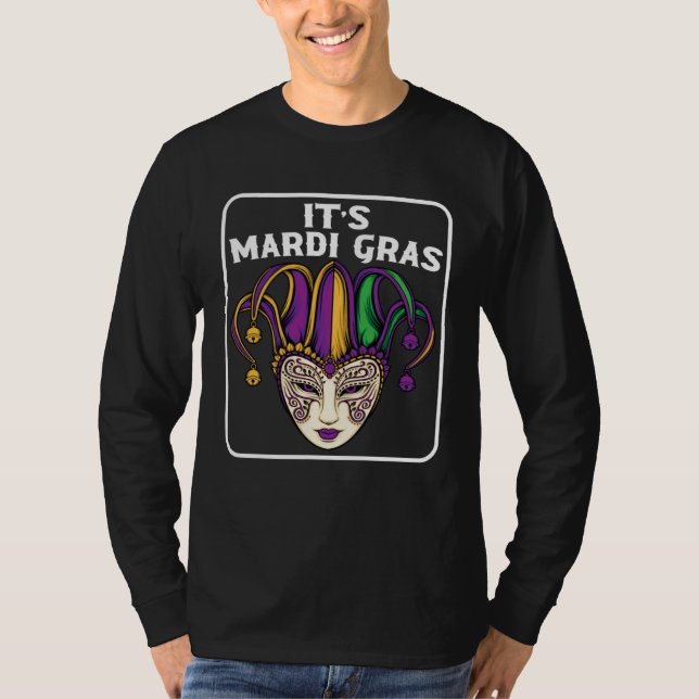 Mardi Gras Woman Jester Card Party New Orleans Fes T Shirt (Framsida)