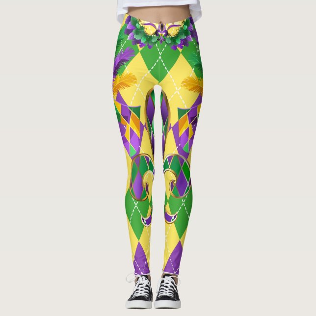  Mardi Gras Women's eggings Leggings (Framsida)