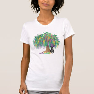 Mardi Gras Womens t-shirt med färglöst Träd-katt