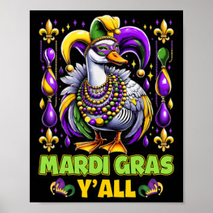 Mardi Gras Y'all Anka Fleur-de-lis Parad Carnival Poster