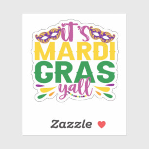 Mardi Gras Y'all Funny Carnival Party Gift Klistermärken