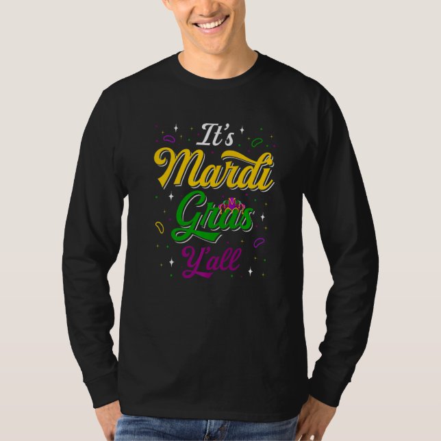 Mardi Gras Yall Funny Mardi Gras Party Mask Co. T Shirt (Framsida)