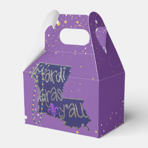 Mardi Gras Y'all Louisiana State Pärlor Glitter Presentaskar