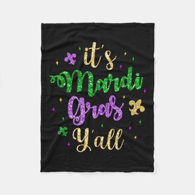 Mardi Gras Yall Mardi Gras Party Mask Costume Fleecefilt (Framsidan)