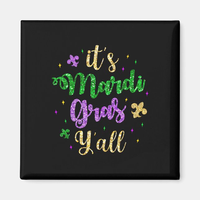 Mardi Gras Yall Mardi Gras Party Mask Costume Magnet (Framsidan)