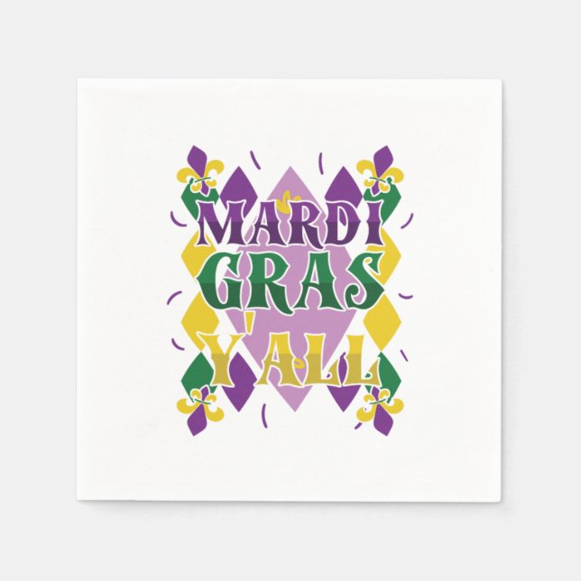 Mardi Gras Yall Street Party Carnival Gift Pappersservett (Framsidan)