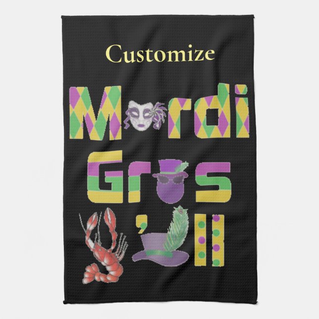 Mardi Gras Y'all Thunder_Cove Kökshandduk (Vertikal)