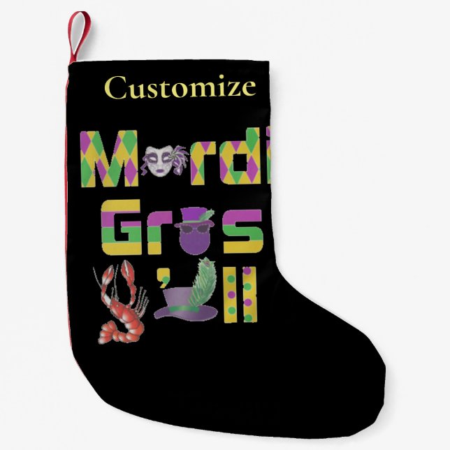 Mardi Gras Y'all Thunder_Cove Liten Julstrumpa (Framsidan)