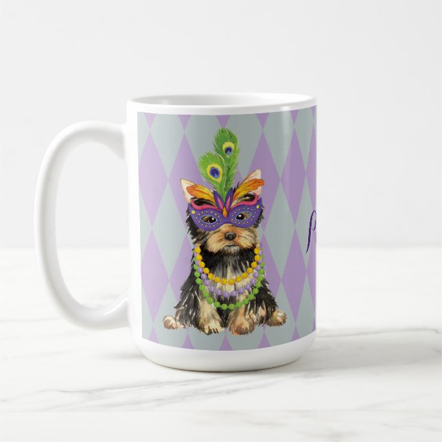 Mardi Gras Yorkie Kaffemugg (Vänster)