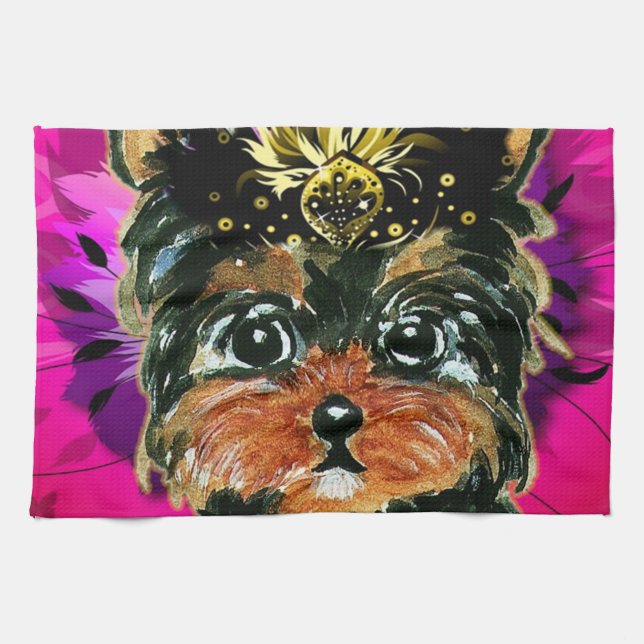 MARDI GRAS YORKIE POO KÖKSHANDDUK (Horisontell)