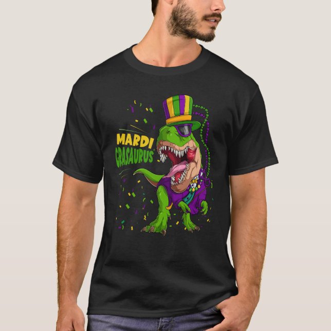 Mardi Grasaurus Mardi Gras Trex Dinosaur Mardi Gra T Shirt (Framsida)