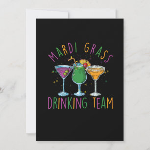 Mardi Grass Drinking Team Street Party Gift Inbjudningar