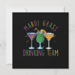 Mardi Grass Drinking Team Street Party Gift Inbjudningar