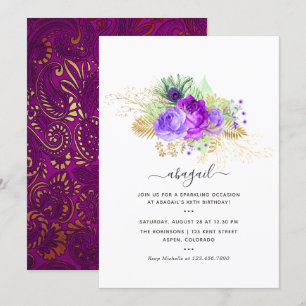 Mardi GrasTropical Peacock Födelsedagsfest Invati Inbjudningar