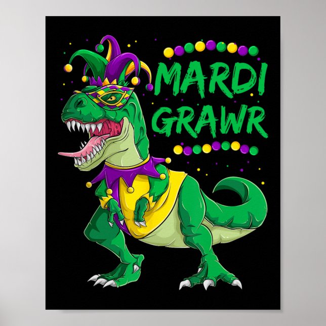 Mardi Grawr Dino Jester Outfit Poster (Framsidan)