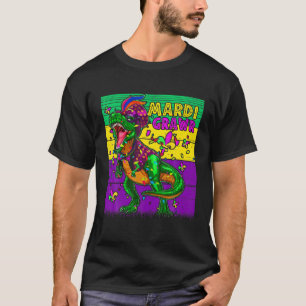Mardi Grawr Dinosaur Mardi Gras Rex Dino Boys Todd T Shirt