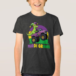 Mardi Grawr Monster Lastbil Dinosaur Mardi Gras T Shirt