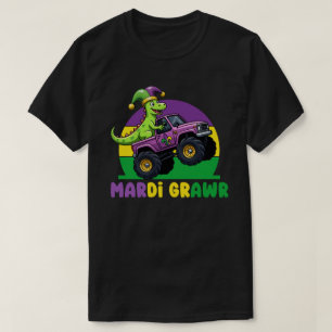 Mardi Grawr Monster Lastbil Dinosaur Mardi Gras T Shirt