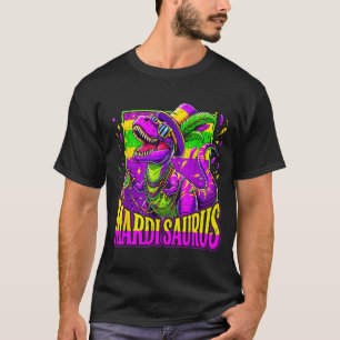 Mardi Grawr Rex Dino Gras Konstverk T Shirt