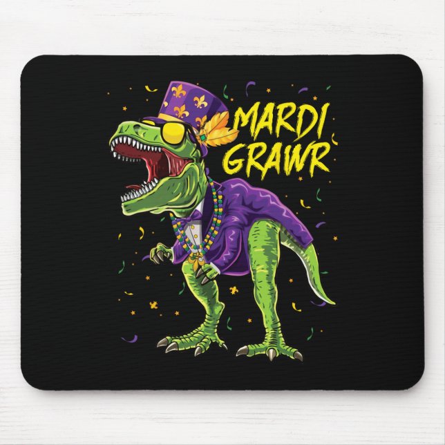 Mardi Grawr T-rex Dinosaur Dino Mardi Gras Kids Bo Musmatta (Framsidan)