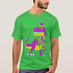 Mardi Grawr TRex Dino Småbarn Kids Mardi Gras Boys T Shirt