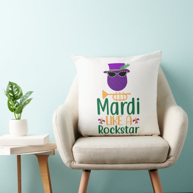 Mardi Like A Rockstar Typografi Kuddvar Kudde (Stol)