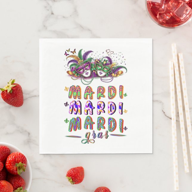 Mardi Mardi Mardi Gras Pappersservett (Insitu)
