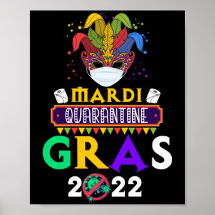 Mardi Quarantine Gras 2022 Festival Ansikte Mask Poster