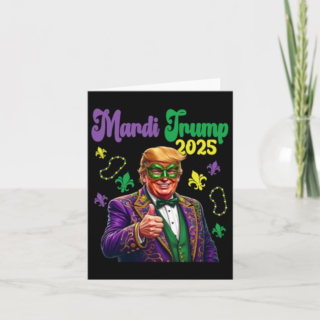 Mardi Trump 2025 Rolig Mardi Gras  Kort (Framsida)