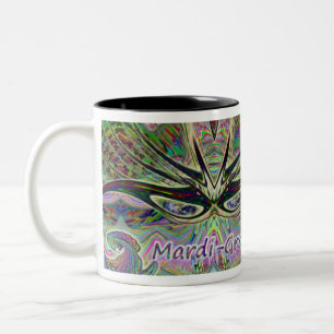 Mardien-Gras maskerar kaffekoppen Två-Tonad Mugg