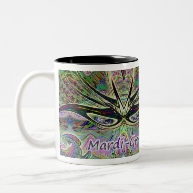 Mardien-Gras maskerar kaffekoppen Två-Tonad Mugg (Vänster)