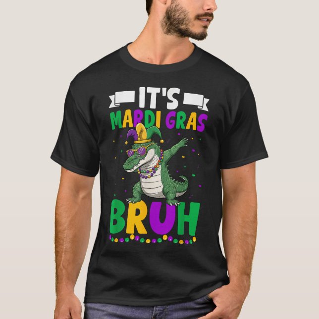 Mardigator Alligator Bruh Mardi Gras Costume Tonår T Shirt (Framsida)