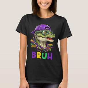 Mardigator Alligator Bruh Mardi Gras Costume Tonår T Shirt