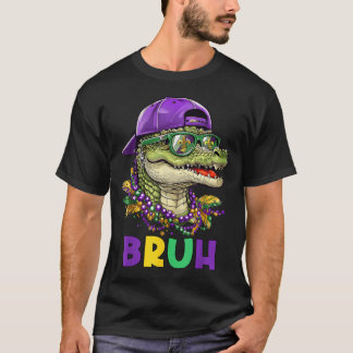 Mardigator Alligator Bruh Mardi Gras Costume Tonår T Shirt