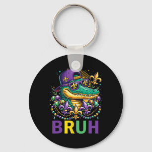 Mardigator Alligator Bruh Shirt Mardi Gras Costume Nyckelring