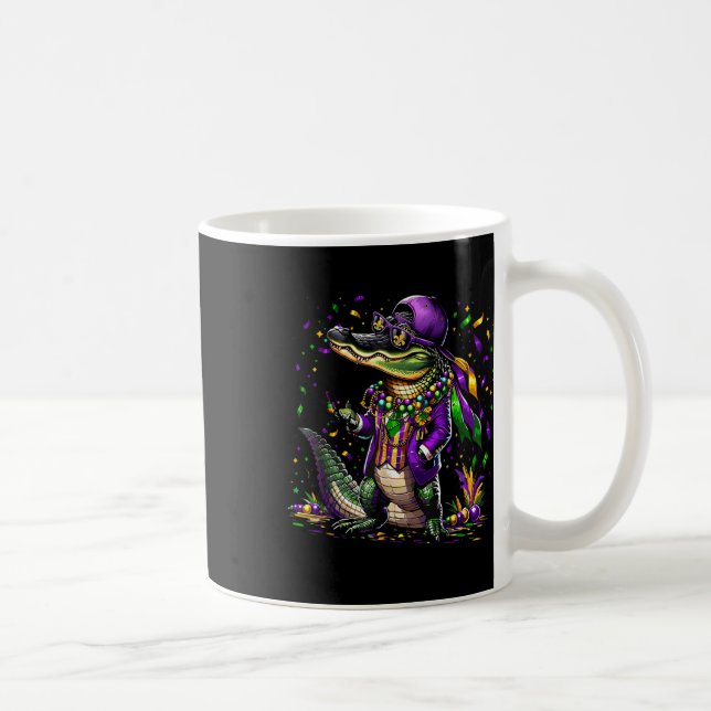 Mardigator Mardi Gras Alligator Costume Manar Wome Kaffemugg (Höger)