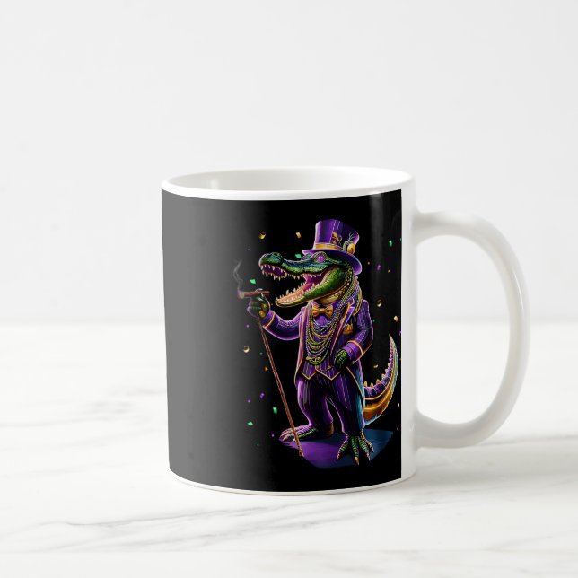 Mardigator Mardi Gras Alligator Costume Manar Wome Kaffemugg (Höger)