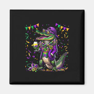 Mardigator Mardi Gras Alligator Costume Manar Wome Magnet