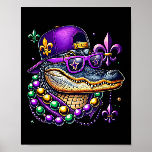 Mardigator Mardi Gras Alligator Costume Manar Wome Poster