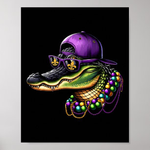 Mardigator Mardi Gras Alligator Costume Manar Wome Poster