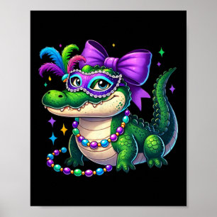 Mardigator Mardi Gras Alligator Costume Manar Wome Poster