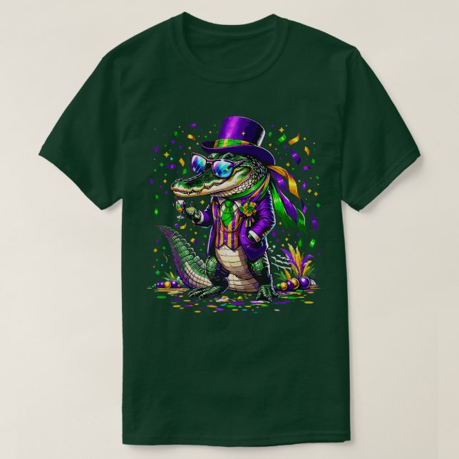 Mardigator Mardi Gras Alligator Costume Manar Wome T Shirt (Design framsida)