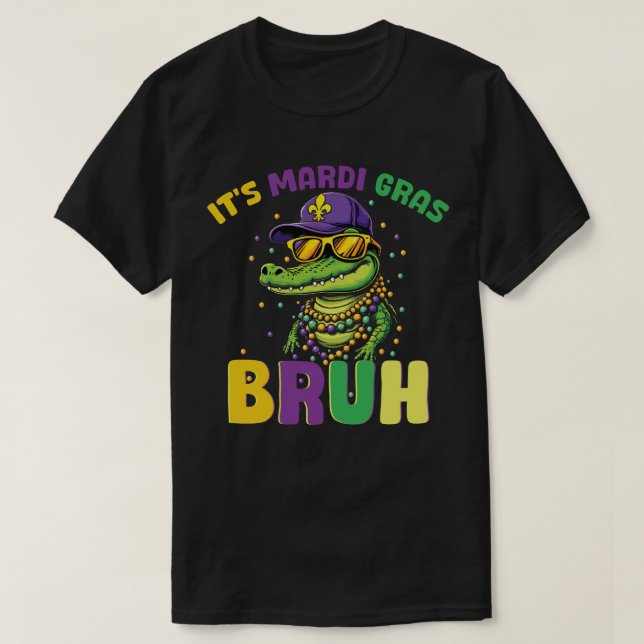 Mardigator Mardi Gras Alligator T Shirt (Design framsida)